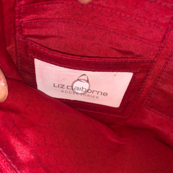 Red Liz Claiborne Handbag Purse - Picture 13 of 16